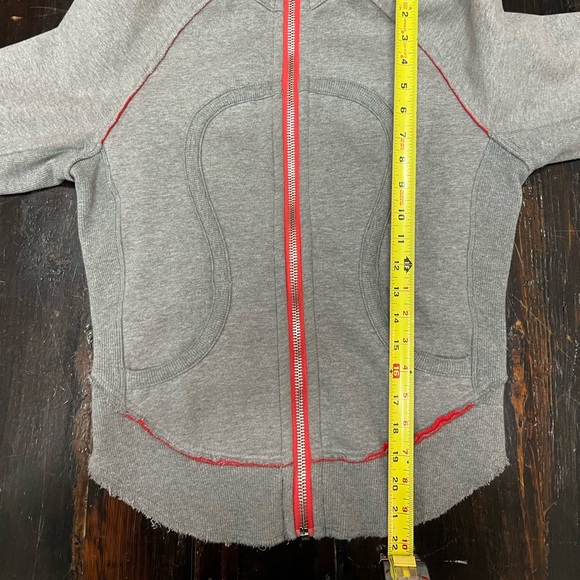 Lululemon jacket hoodie grey orange size 8 - Picture 9 of 11
